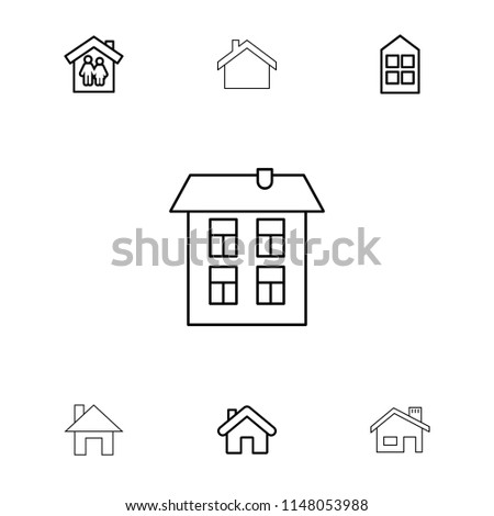 Residence icon. collection of 7 residence outline icons such as window, family house, home. editable residence icons for web and mobile.