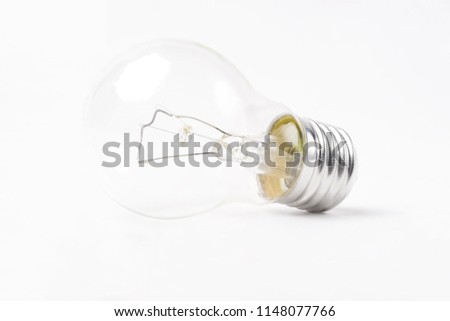 Incandescent lamp on a white isolated background