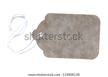 blank cardboard price tag isolated