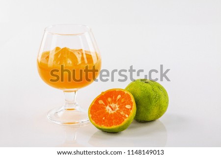 Fresh orange juice for health isolated on white background