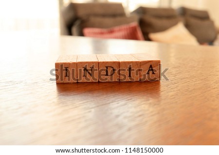 Wooden Block Text of India