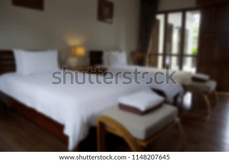 blur bedroom interior for background. can be used for display