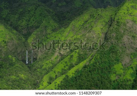 Waterfalls of Na Pali, Waimea, Kauai 