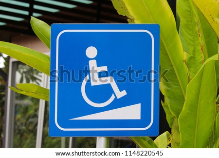 wheelchair walkway symbol or wheelchair slope symbol

