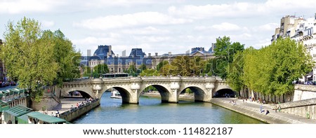 View of the Pont Neuf,  bridge over the Seine in Paris, France