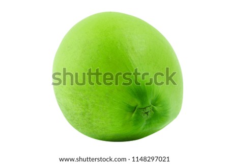 Green coconut fruit isolated on white background, Healthy food