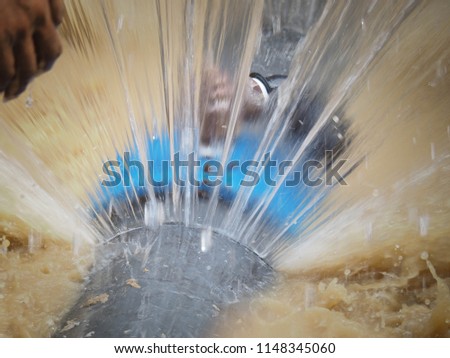 Waste water from pipe leaking Royalty-Free Stock Photo #1148345060