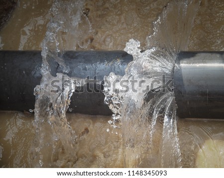 Waste water from pipe leaking Royalty-Free Stock Photo #1148345093