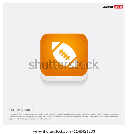 Rugby Ball Icon Orange Abstract Web Button - Free vector icon
