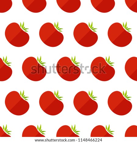 Decorative seamless organic vegetable pattern. Modern fashion texture background design with tomato vegetables in natural rose and red colors. Vector illustration for vegetarian menu template