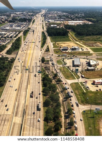 Aerial View of freeway in Houston Texas