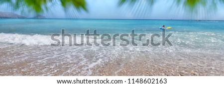 Blurred summer background with lighting bokeh on the sea