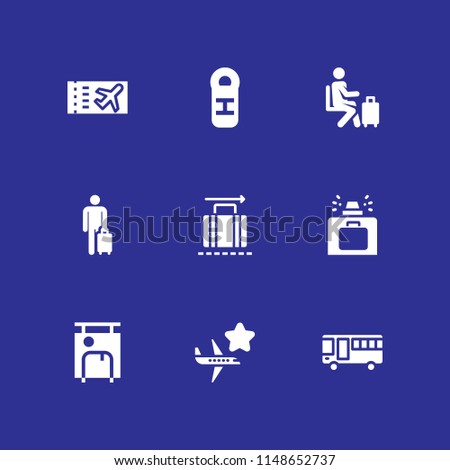 tourist icon. 9 tourist vectors with sleeping bag, suitcase, tourist and bus icons for web and mobile app