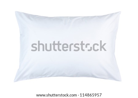 pillow with white pillow case on white background Royalty-Free Stock Photo #114865957