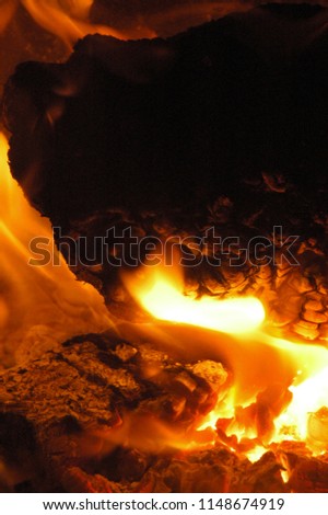 Fire in the fireplace, Costa Blanca, Spain