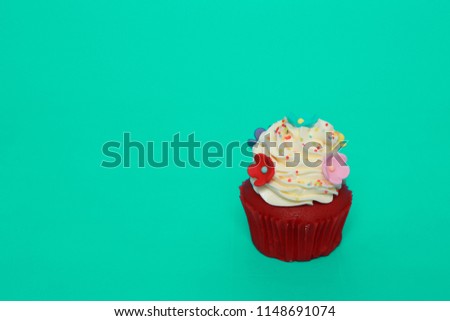 Birthday Cake On Color For The Background
