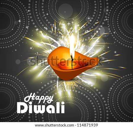 Celebration Happy diwali festival glowing diya background