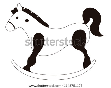 Isolated wooden horse toy icon