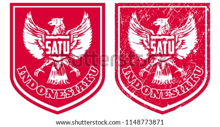 Garuda 'Satu Indonesiaku' in red, shield-like shape