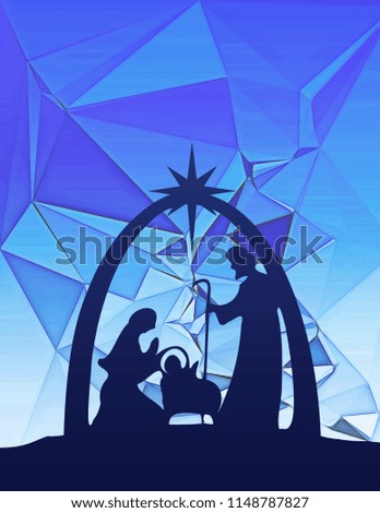 Christmas nativity scene: The Holy Family - abstract style