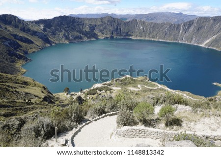 Volcanic creator lake Ecuador