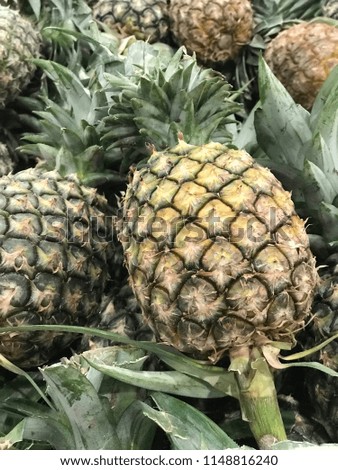 Pineapples in the market