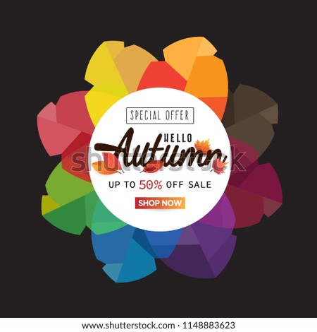 colorful autumn leaf vector illustration background with autumn special offer