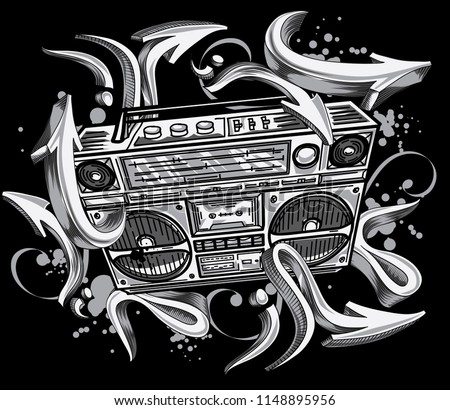 Boom Box In Graffiti Style Royalty Free Stock Vector 418630558 Avopix Com