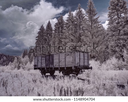 infrared photography - ir photo of landscape under sky with clouds - the art of our world in the infrared camera spectrum