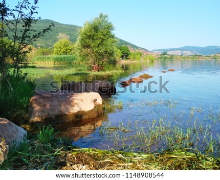 Beautiful view of mountain lake of south France 