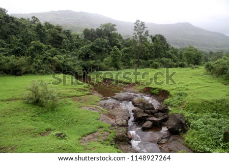 Kondana village side in Karjat, situated near Mumbai, in the Indian state of Maharashtra, Its steep Ulhas Valley is lush in the rainy season, with a full river and waterfalls. 



