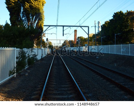 Urban inner city train tracks in Australia