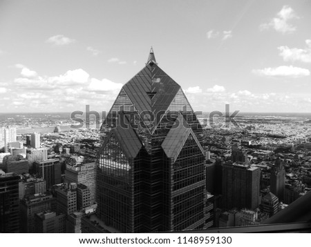 View of Philadelphia, black and white