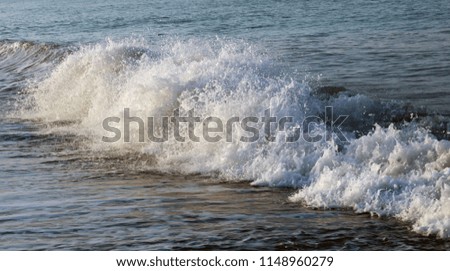 Waves in the early morning near Finike, Antalya beach, Turkey 