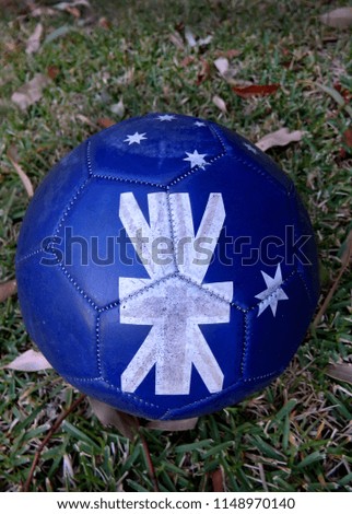 Australian soccer football flag with faded union jacket