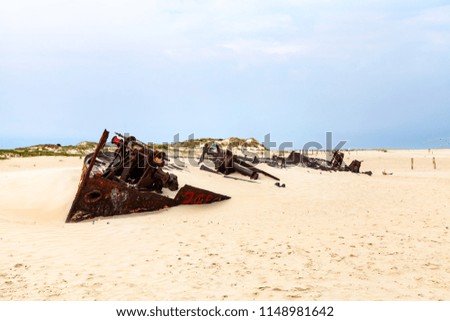 Shipwreck in the sand