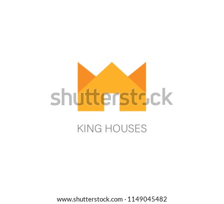 Abstract vector house logo design template. Crown House. Real Estate, Building, Construction and Architecture.