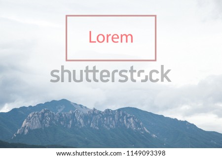 mountain and sky from Asia landscape with Lorem text box idea