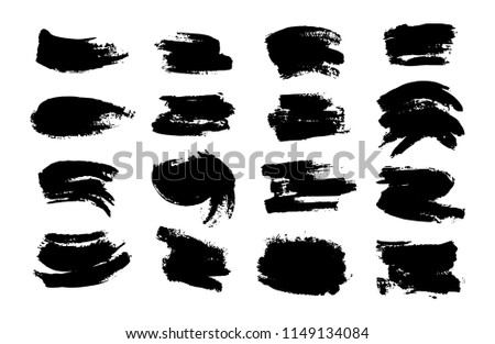 Set of textured Ink paint blob. Nice template for poster, logo, placard