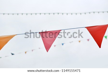 Multicolored Triangular Flags Hanging