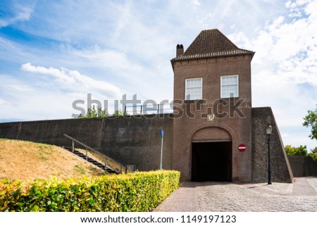 Gate Wijkse Poort, entrance to fortified city Heusden, The Netherlands