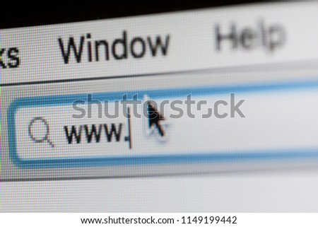 www and Cursor on the Computer Monitor