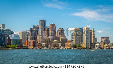Boston's skyline from the harbor