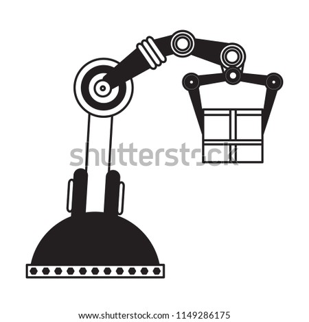 Isolated industrial robot arm icon