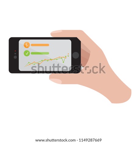 Hand holding a smartphone icon