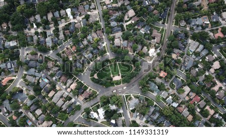 Denver Colorado Neighborhood, Bonnie Brae Park Aerial Drone Footage