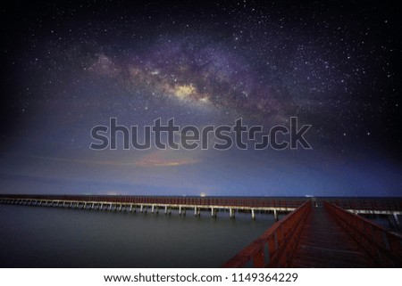 Galaxy with stars and space dust in night sky background with stars and space dust in the universe.