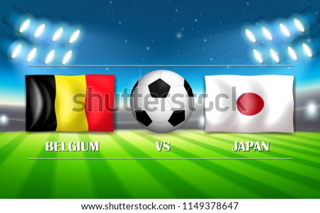 Belgium VS Japan template illustration