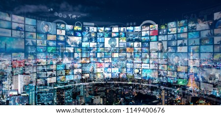 Video archives concept. Royalty-Free Stock Photo #1149400676