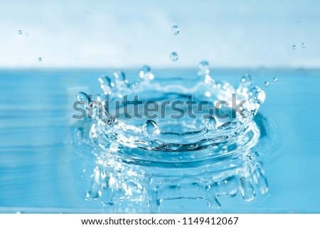water drop splash blue colored